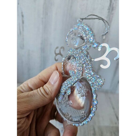 Glitter heart snowman star ornament Xmas tree - Picture 4 of 14